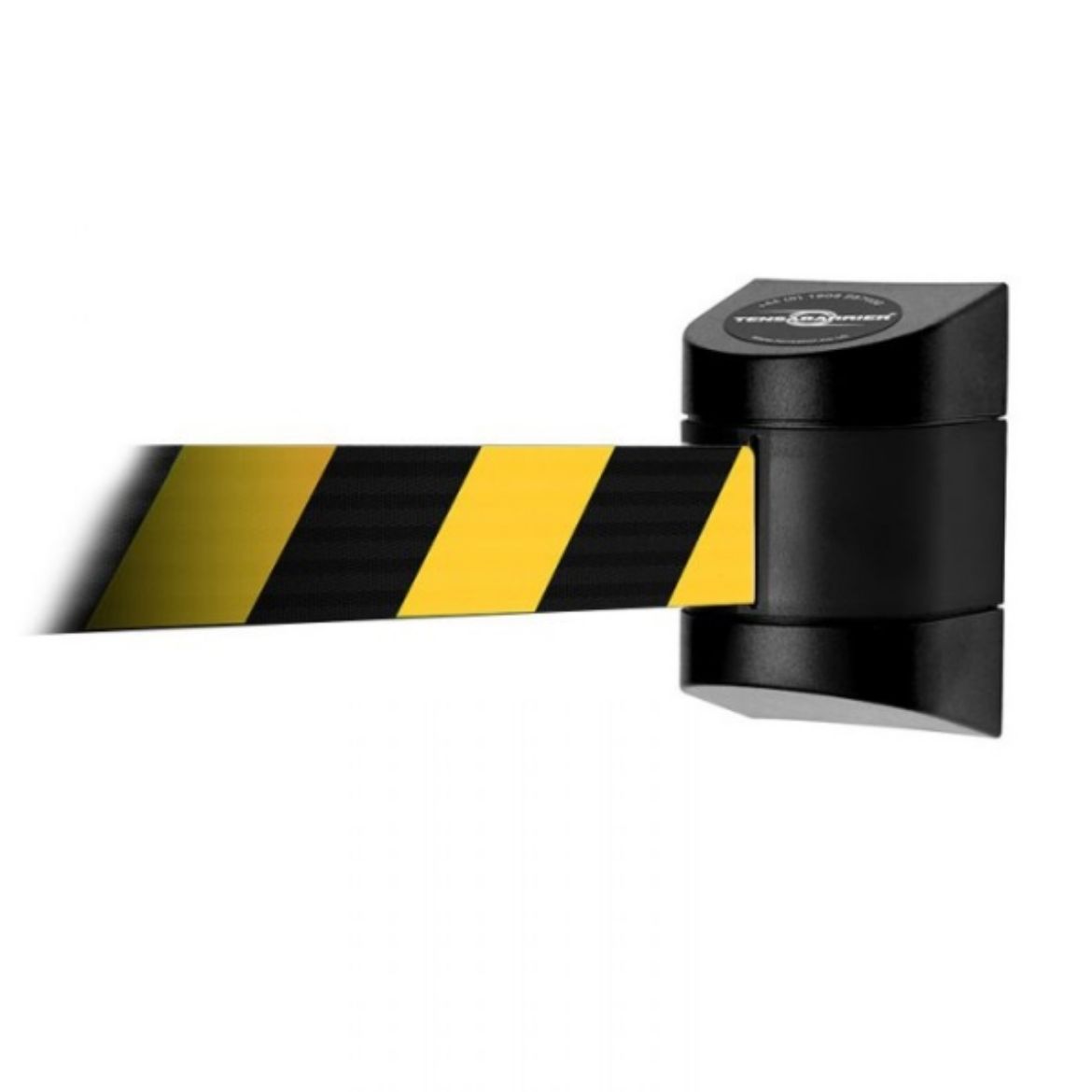 Picture of TENSABARRIER WALL MOUNT BARRIER UNIT - 9M WEBBING BLACK/YELLOW