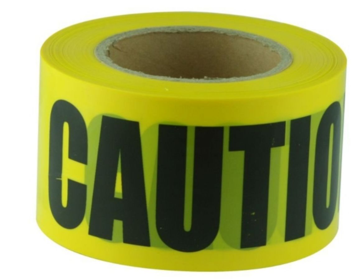 Picture of BTC710 - CAUTION BLACK ON YELLOW TAPE, 75MM X 100M