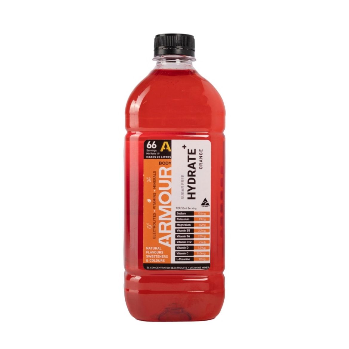 Picture of BODY ARMOUR - HYDRATE+ 2L CONCENTRATE - ORANGE
