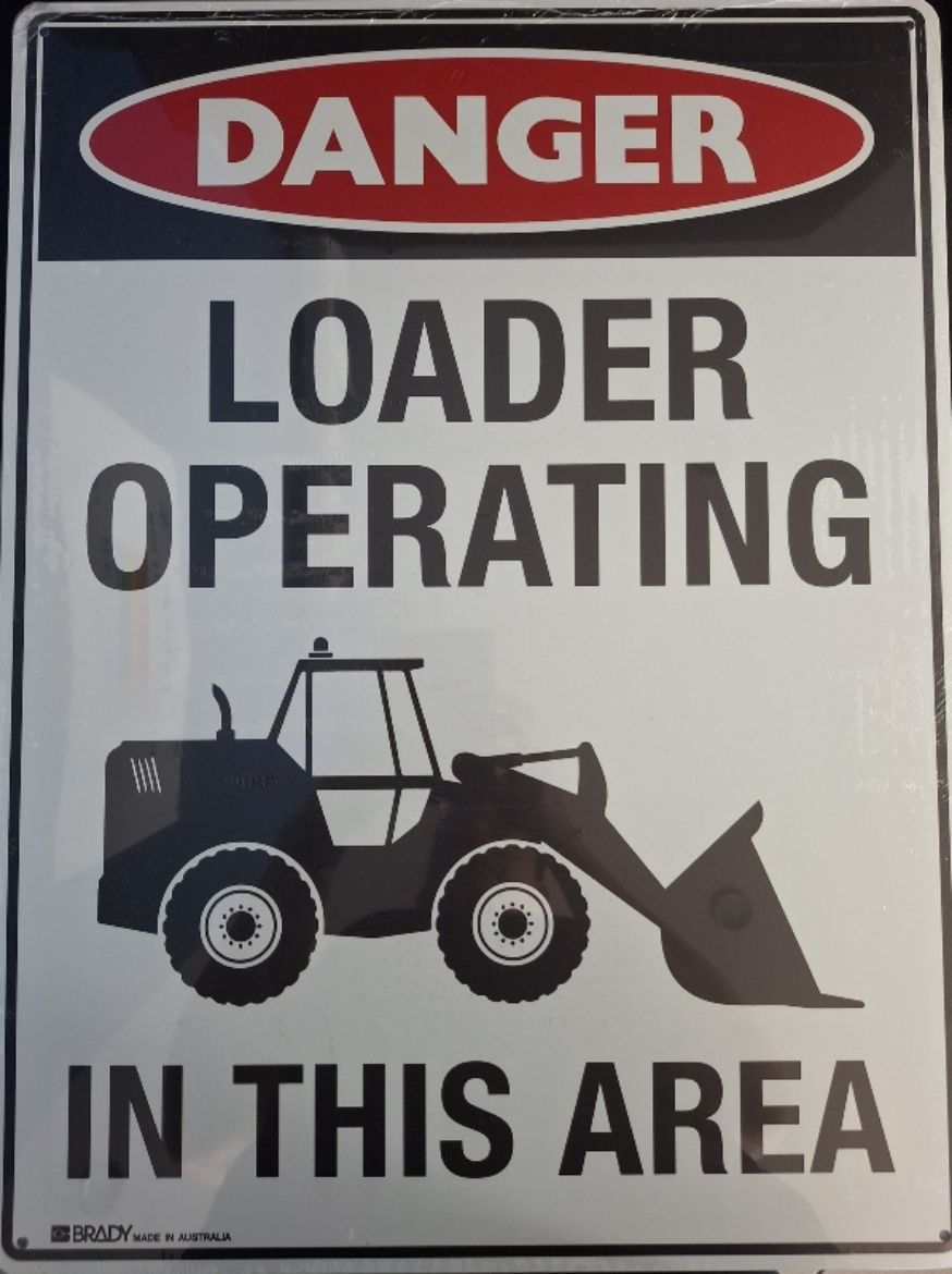 Picture of 600H X 450W METAL SIGN  DANGER / LOADER OPERATING IN THIS AREA