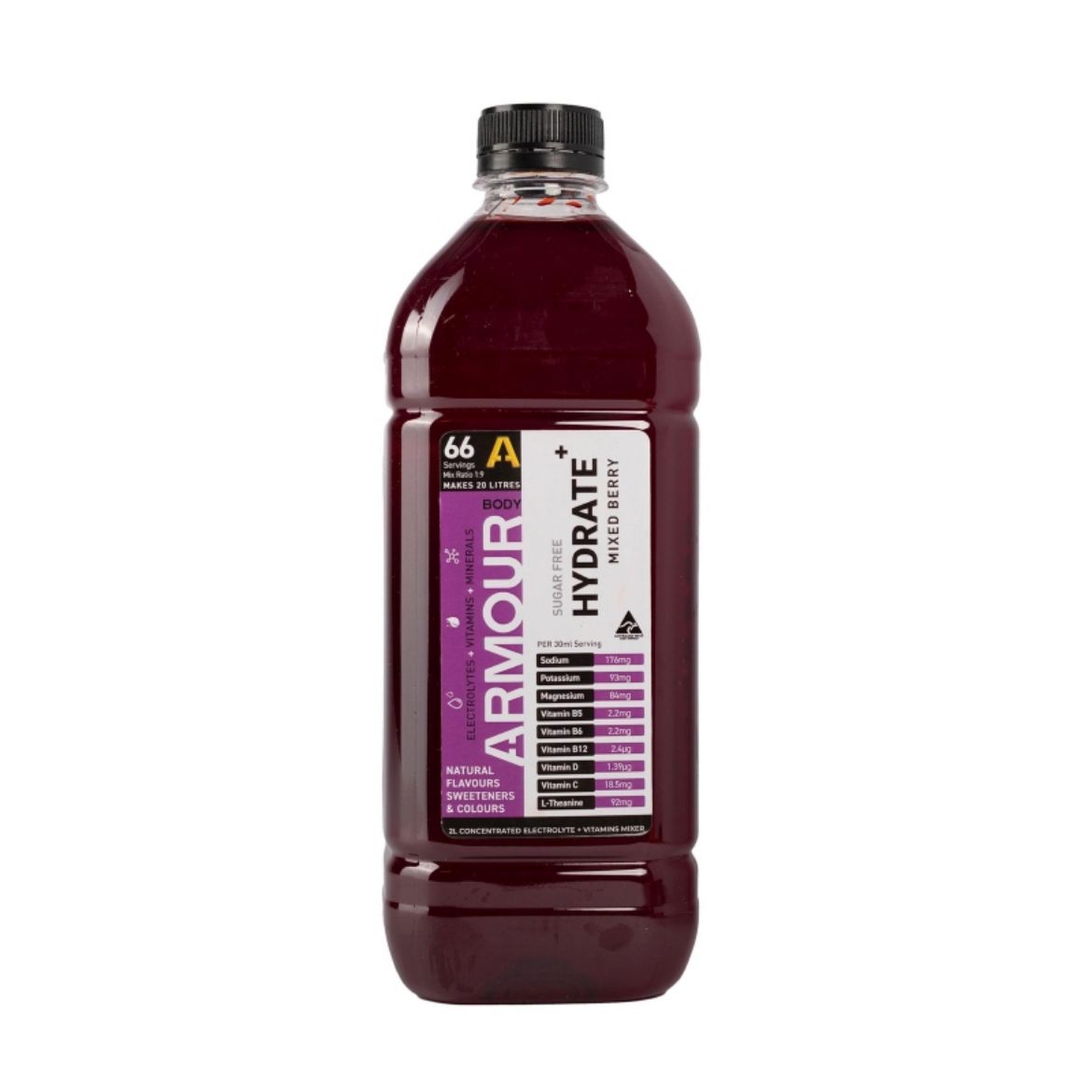 Picture of BODY ARMOUR - HYDRATE+ 2L CONCENTRATE - WILD BERRY