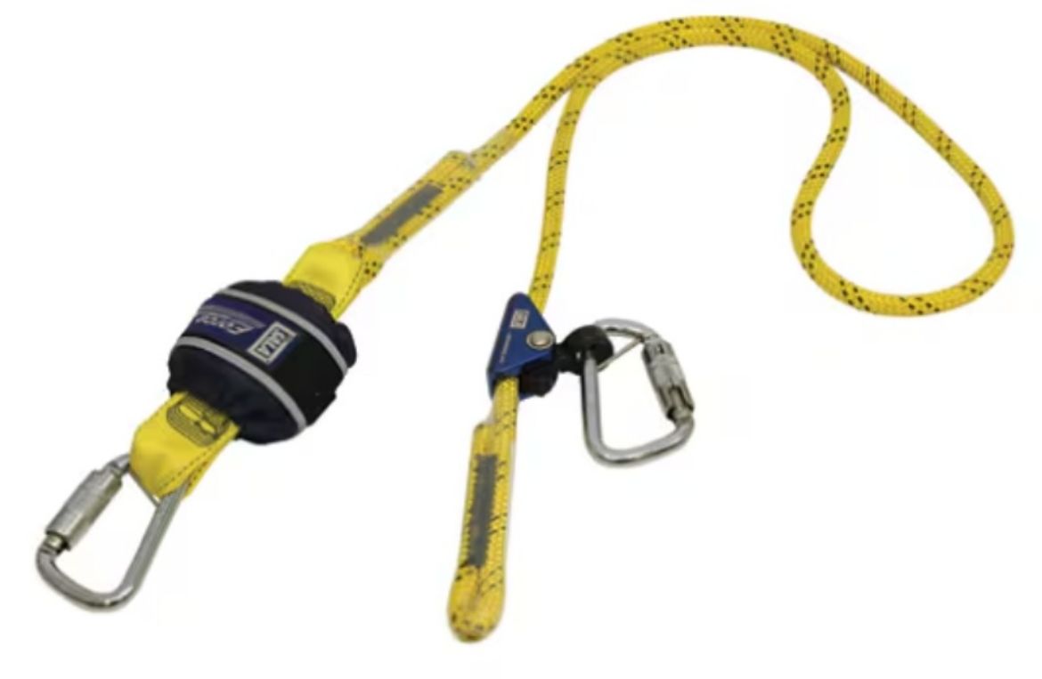 Picture of Z11204545R EZ-STOP SHOCK ABSORBING LANYARD - ROPE-SINGLE TAIL 2.0M ADJUSTABLE WITH STAINLESS STEEL TRIPLE ACTION KARABINERS ON ALL CONNECTIONS