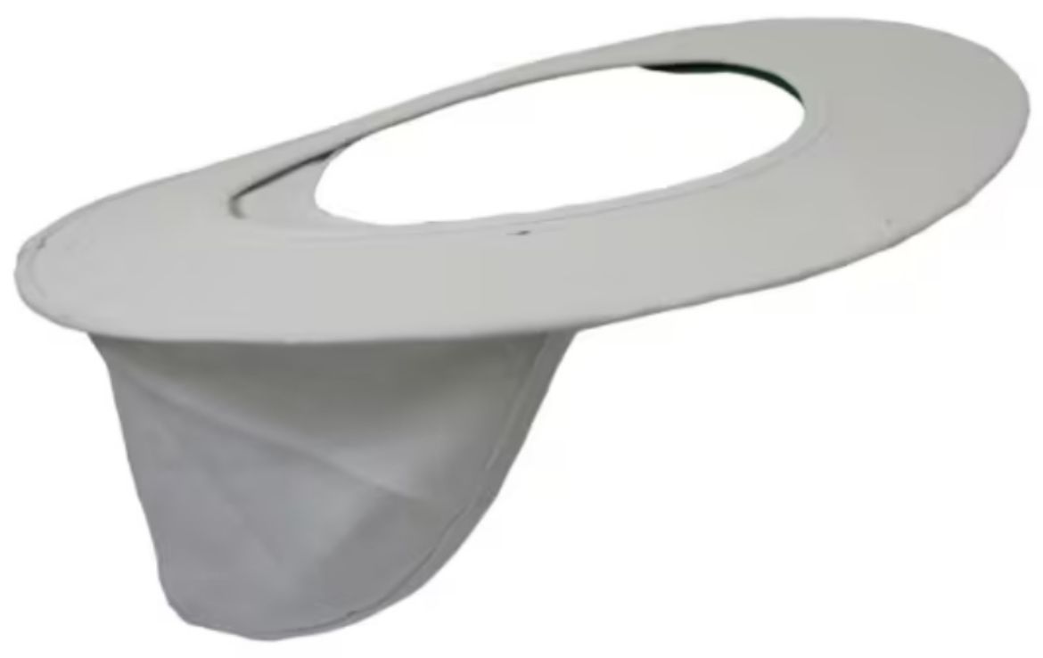 Picture of TA173:WHITE CANVAS BRIM AND NECK FLAP