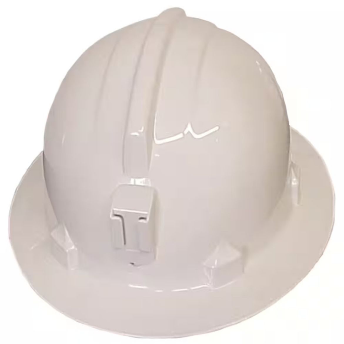 Picture of HH40L:WHITE HAT SAFETY ABS TYPE 1, FULL BRIM, NON-VENTED WITH POLYCARB LAMP BRACKET