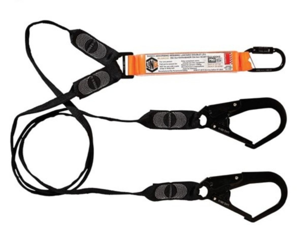 Picture of LINQ ELITE DOUBLE LEG SHOCK ABSORBING WEBBING LANYARD WITH HARDWARE KD & SD X2