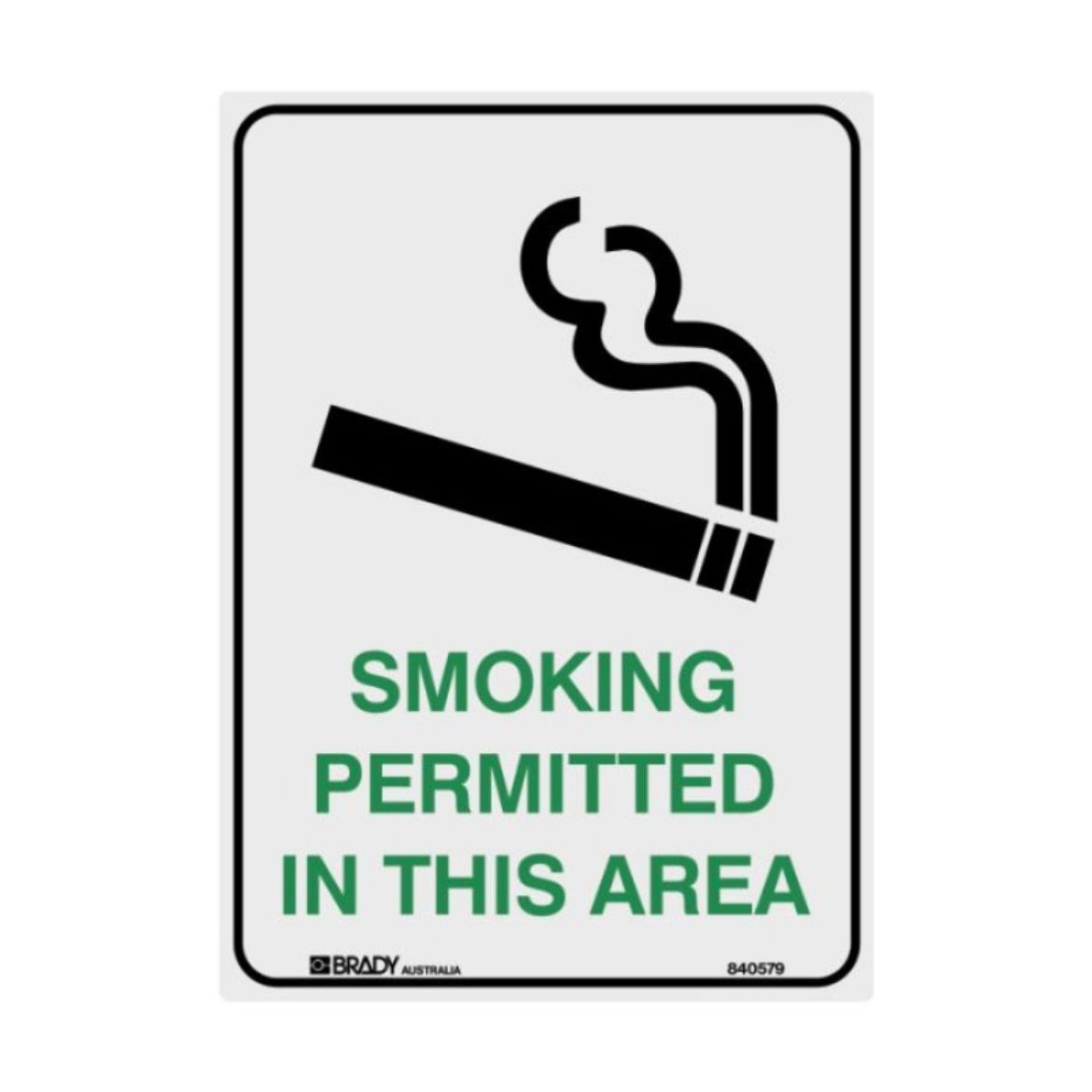 Picture of SMOKING PERMITTED IN THIS AREA SIGN 300MM (W) X 450MM (H) METAL