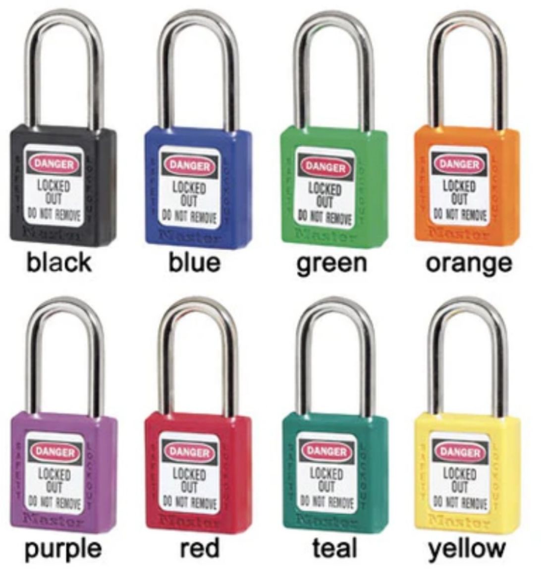 Picture of 410 ZENEX THERMOPLASTIC SAFETY PADLOCK - KEYED DIFFERENT. MULTIPLE COLOURS AVAILABLE
