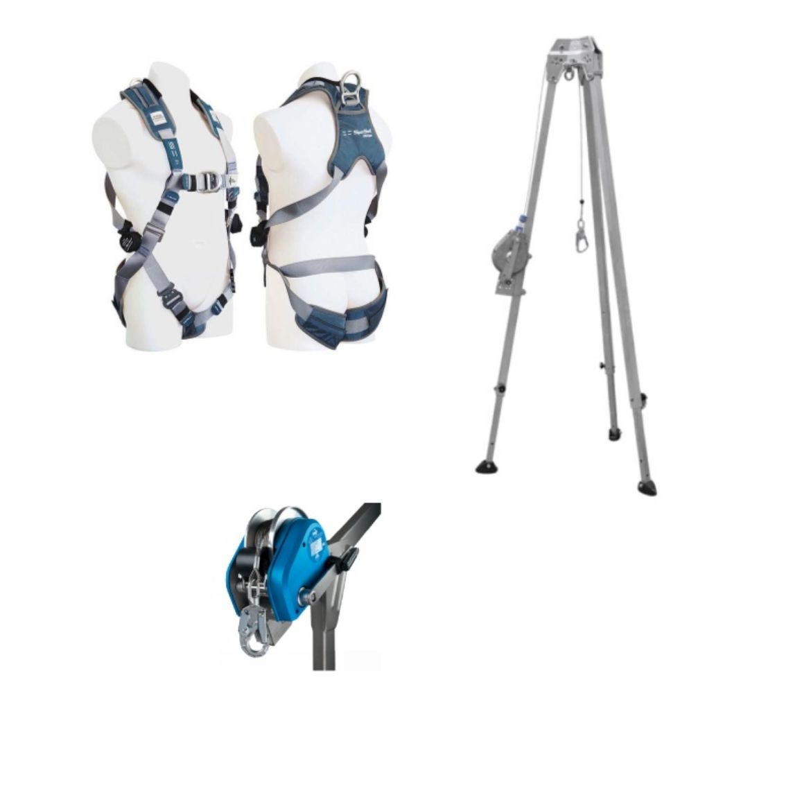 Picture of RESCUE SYSTEM 4 - LIFTING AND LOWERING. KIT CONSISTS OF 2 X ERGOIPLUS HARNESS, IKAR TRIPOD + IKAR RECOVERY WINCH
