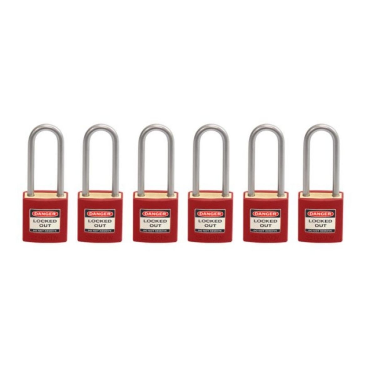 Picture of BRASS SAFETY LOCK 50MM SHACKLE KEYED ALIKE - RED