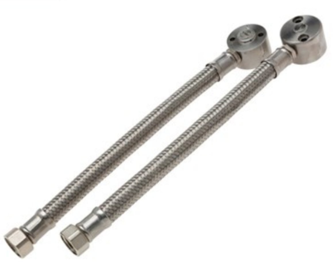 Picture of PRATT RIGHT HAND SS BRAIDED  HOSE & ELBOW ASSEMBLY  FOR SHOWERS