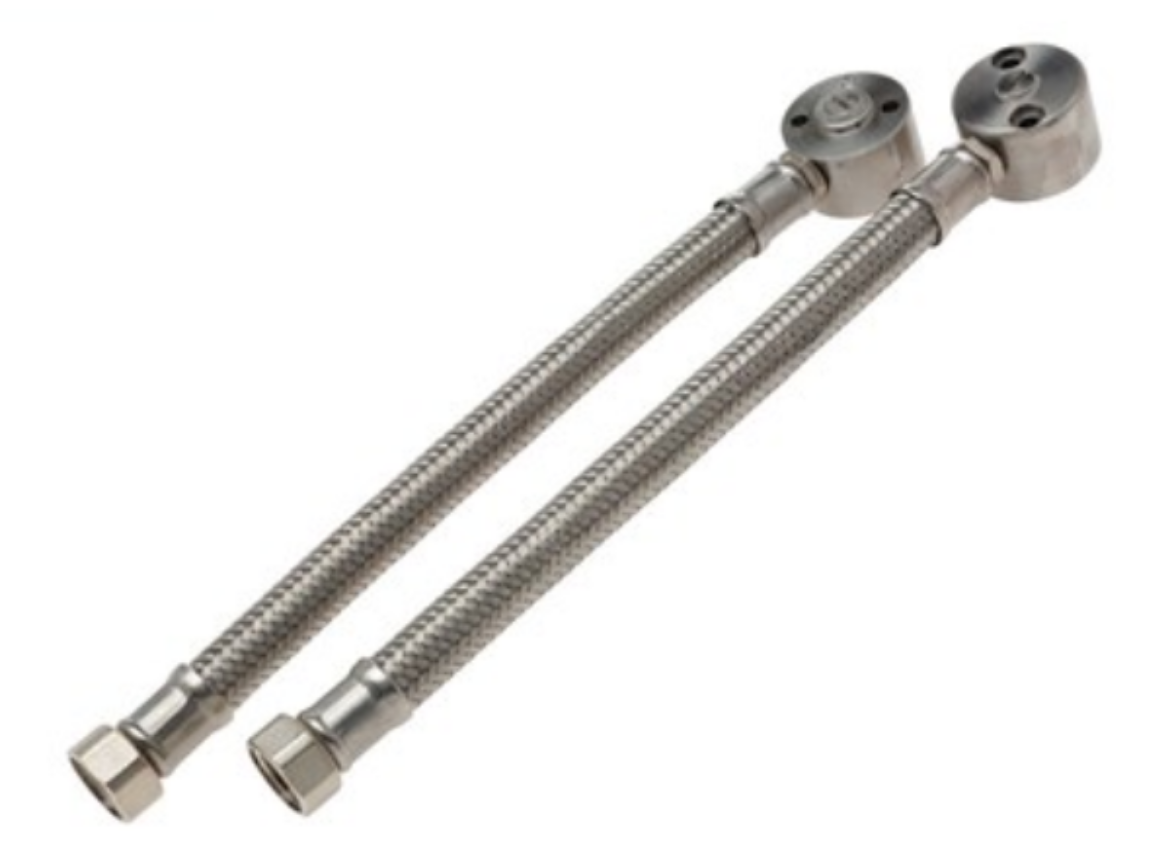 Picture of PRATT LEFT HAND SS BRAIDED HOSE & ELBOW ASSEMBLY  FOR SHOWERS