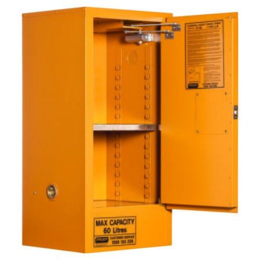 Picture of PRATT FLAMMABLE CABINET 60LTR 1 DOOR, 2 SHELF