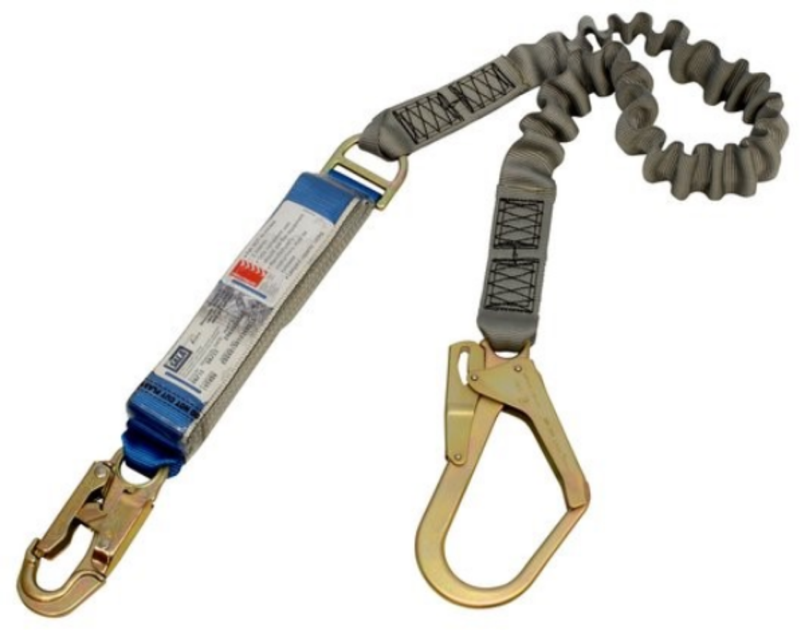 Picture of 7012880818 - Z90163634E DBI-SALA EZ-STOP LANYARD, WEBBING, SINGLE LEG, 1.6M, ELASTICATED WITH STEEL DOUBLE ACTION SNAP HOOK, STEEL DOUBLE ACTION SCAFFOLD HOOK
