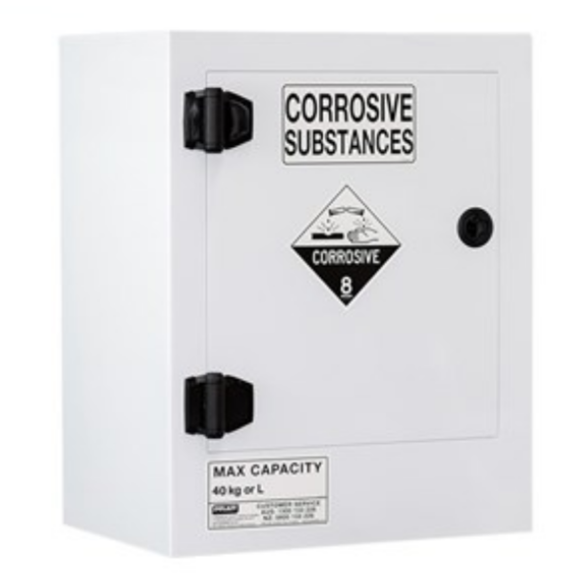 Picture of PRATT WHITE POLY CORROSIVE CABINET  40LTR. 1 DOOR, 1 SHELF