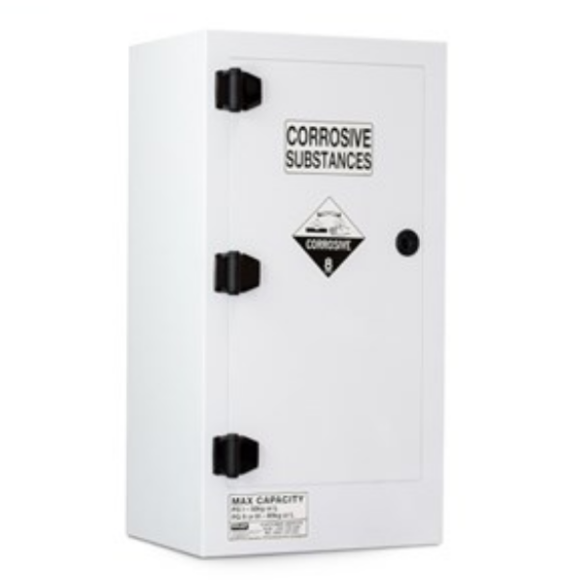 Picture of PRATT WHITE POLY CORROSIVE CABINET  80LTR. 1 DOOR, 2 SHELF