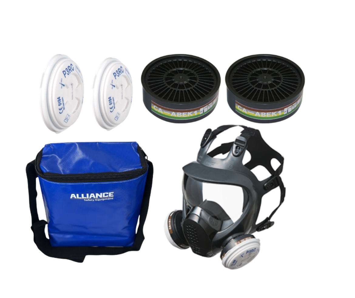 Picture of Q1 BUNDLE 2026 - STS FULL FACE MASK + 2X ABEK FILTERS + 2X P3 FILTER RETAINERS + PVC FULL FACE MASK BAG + FIT TEST