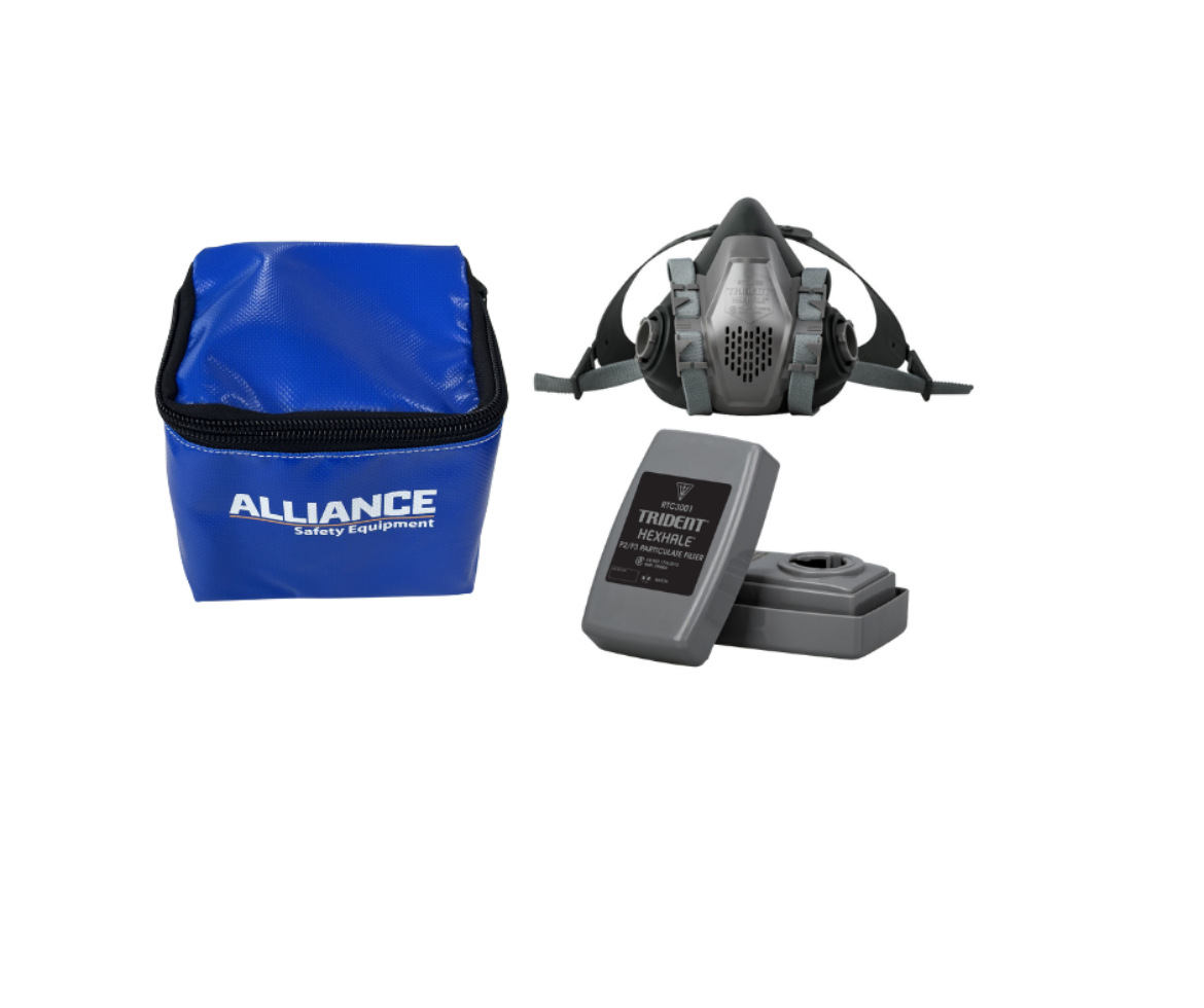 Picture of Q1 BUNDLE 2026 - TRIDENT HALF FACE MASK + 1 X P3 FILTER PAIR + PVC HALF FACE MASK BAG + FIT TEST