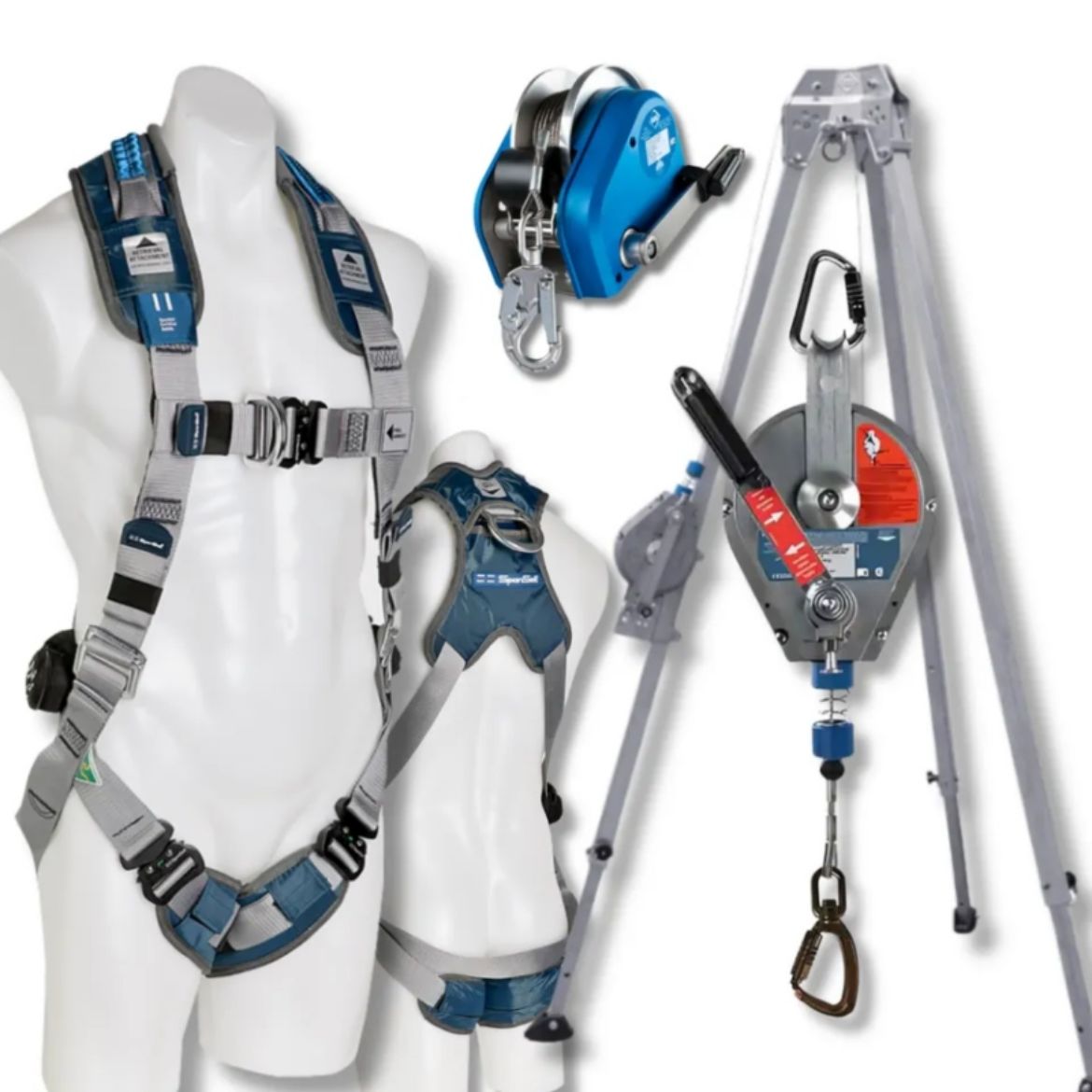 Picture of RESCUE SYSTEM 3 - NO LADDER ACCESS. KIT CONSISTS OF 2 X ERGOIPLUS HARNESS, IKAR TRIPOD, 24M SAVERLINE, 30M PERSONAL WINCH