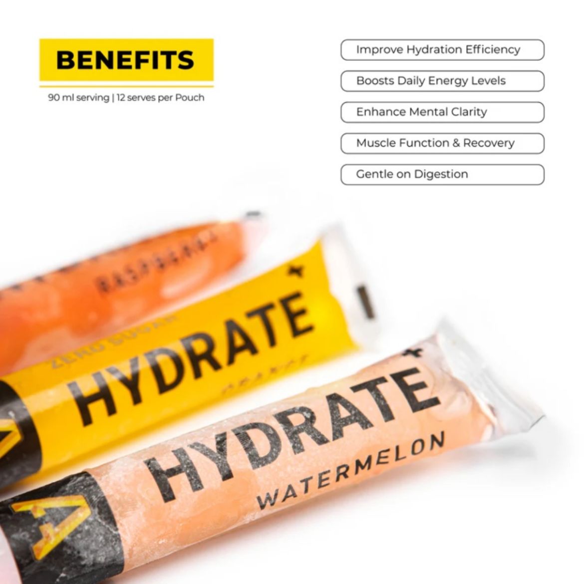 Picture of BODY ARMOUR - HYDRATE+ ICY POLES. FLAVOURS: RASPBERRY, ORANGE & WATERMELON