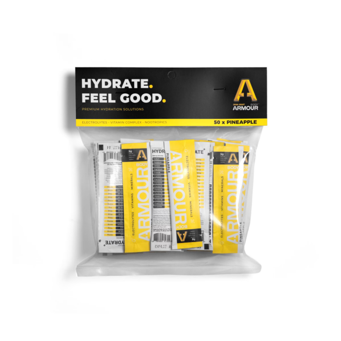 Picture of BODY ARMOUR - HYDRATE+ HYPOTONIC SACHETS - PINEAPPLE