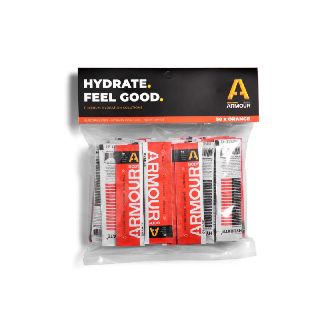 Picture of BODY ARMOUR - HYDRATE+ HYPOTONIC SACHETS - ORANGE
