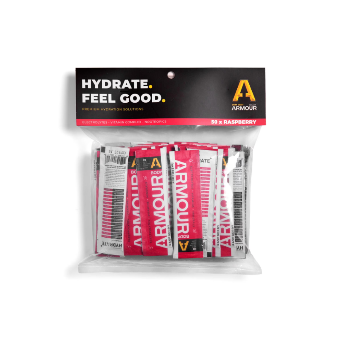Picture of BODY ARMOUR - HYDRATE+ HYPOTONIC SACHETS - RASPBERRY