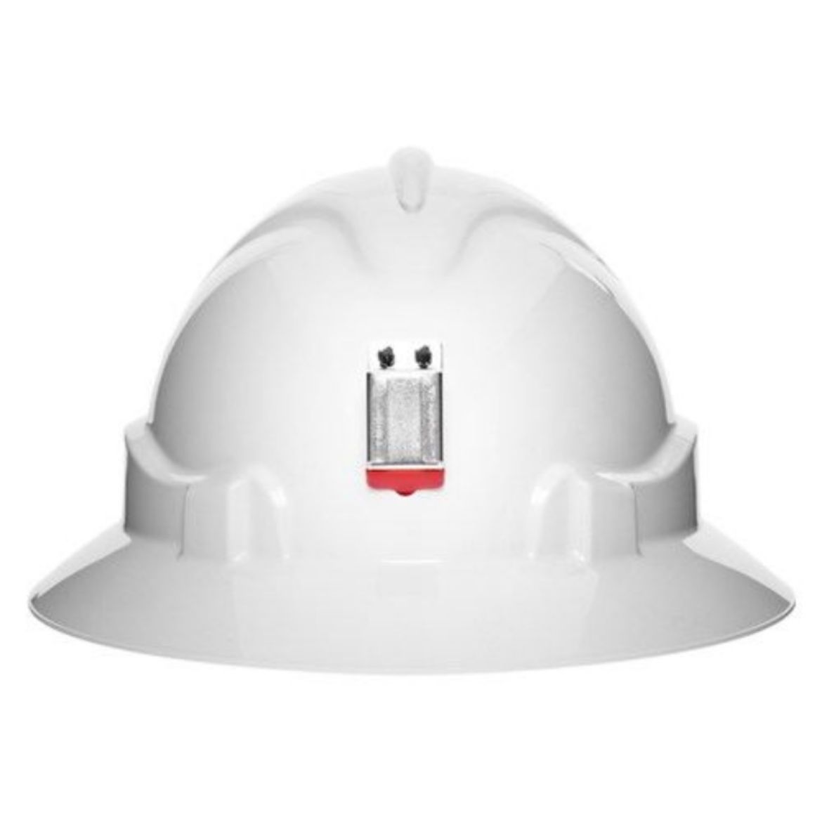 Picture of HARD HAT (V6) - VENTED, FULL BRIM, 6 POINT RATCHET HARNESS C/W LAMP BRACKET. WHITE.