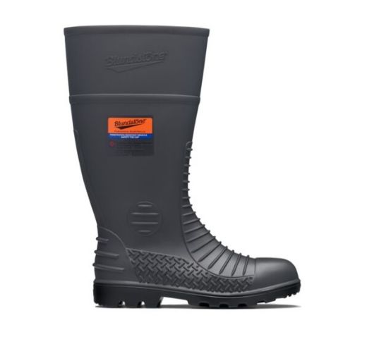 Picture of GREY COMFORT ARCH STEEL TOE AND MIDSOLE SAFETY GUMBOOT.  SIZES 12
