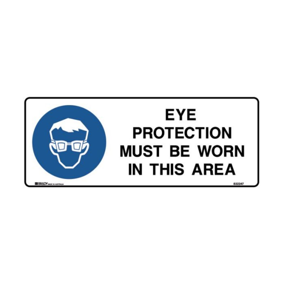 Picture of MANDATORY SIGN - EYE PROTECTION MUST BE WORK (METAL) H180MM X W450MM