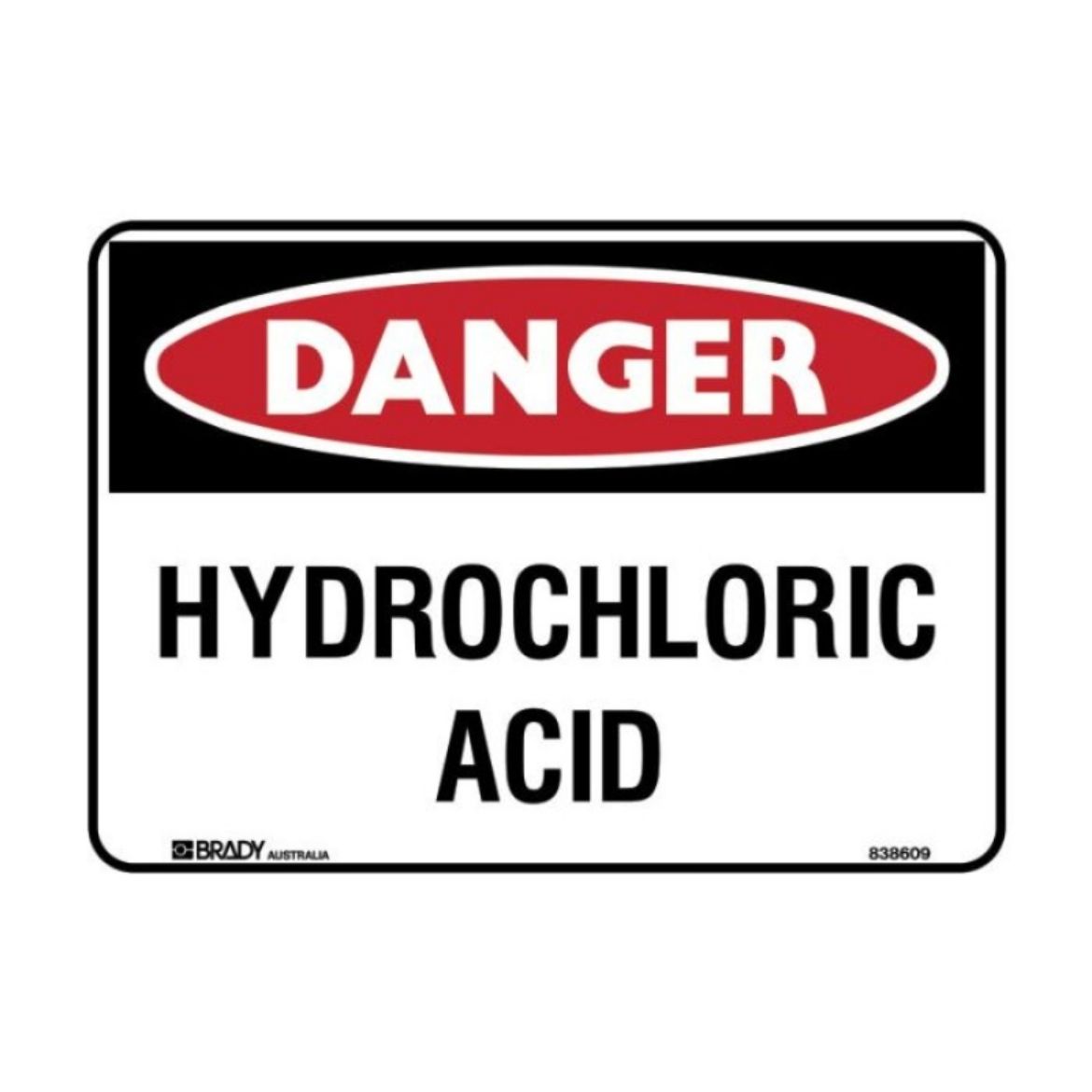 Picture of DANGER SIGN - HYDROCHLORIC ACID (METAL) H300MM X W450MM