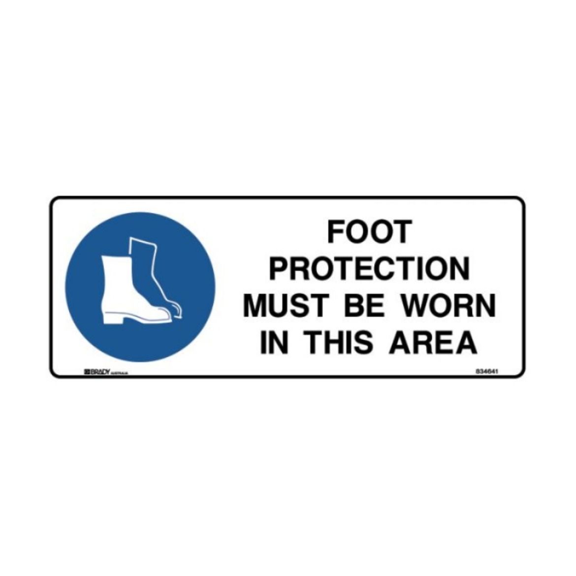 Picture of MANDATORY SIGN - FOOT PROTECTION MUST BE WORN (METAL) H180MM X W450MM