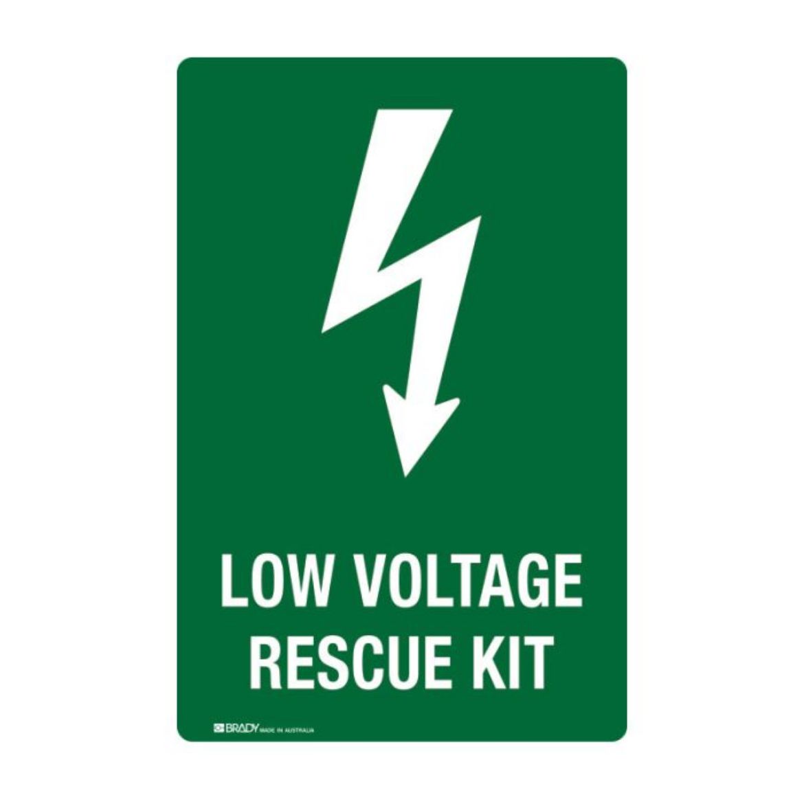 Picture of LOW VOLTAGE RESCUE KIT SIGN 300X225 POLY