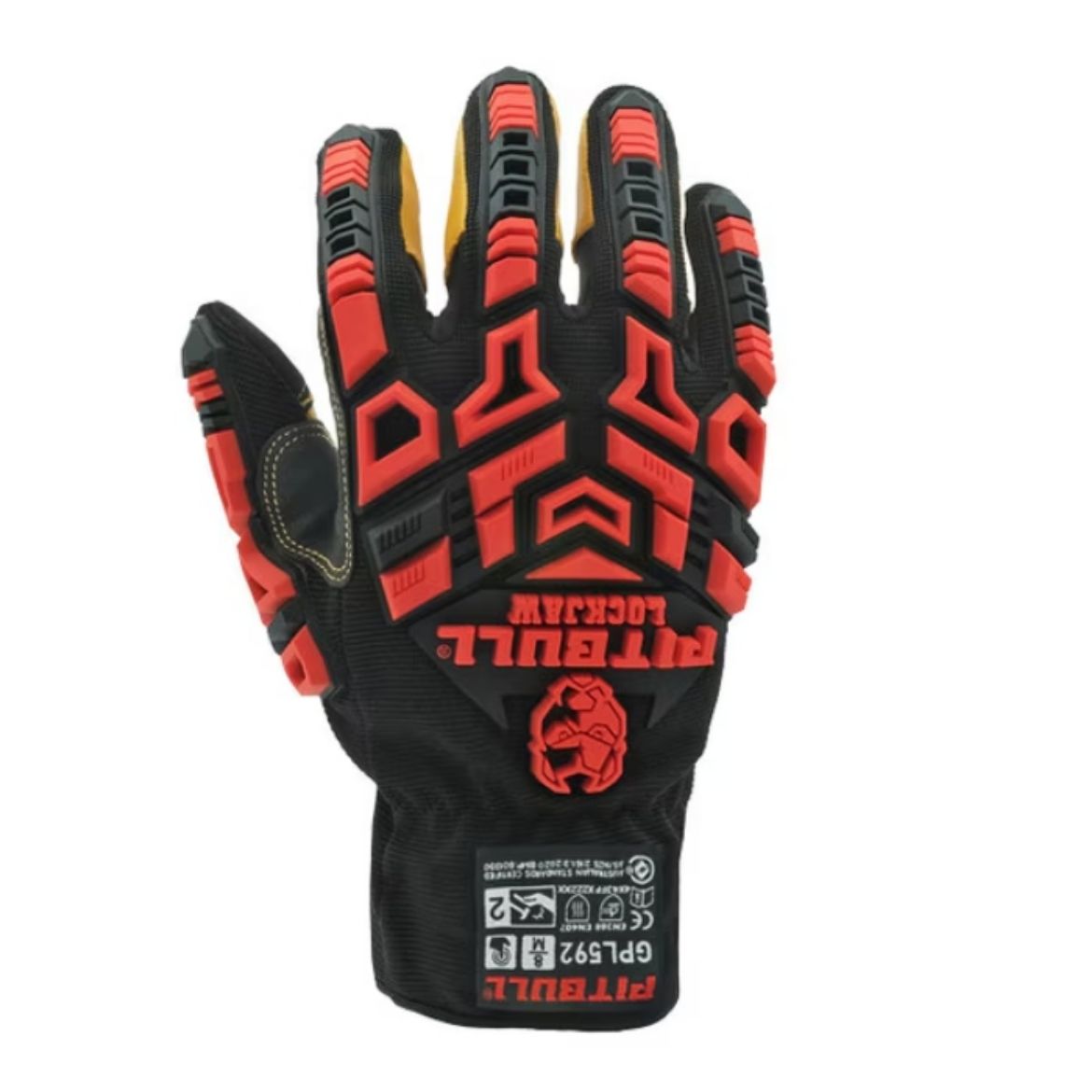 Picture of GLOVE PITBULL® LEATHER IMPACT RIGGER 5F LOCKJAW. AVAILABLE IN SIZES 6/7/8/9/10/11/12/13