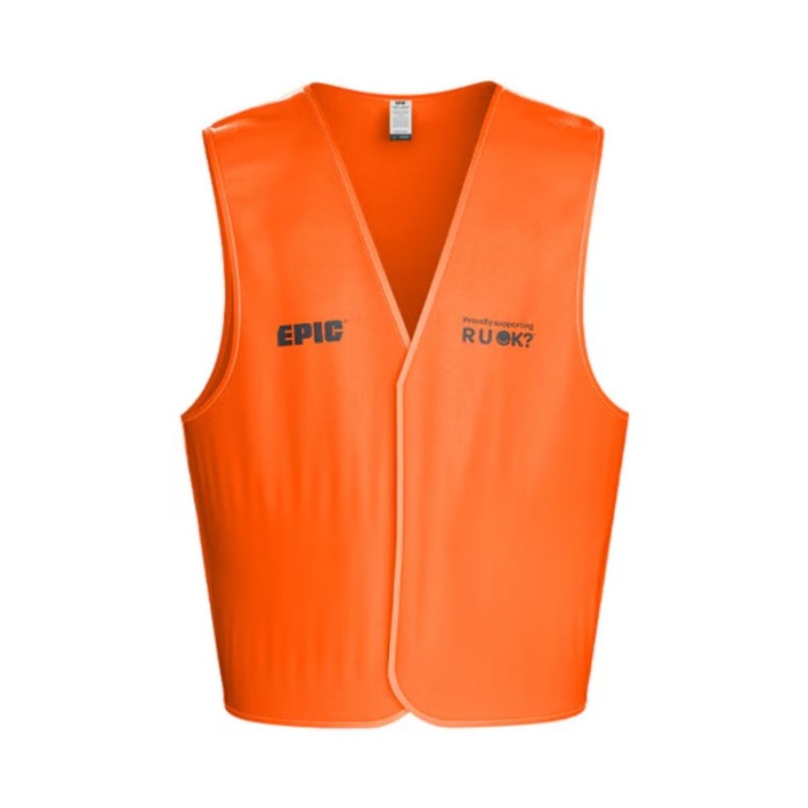 Picture of VEST SAFETY EPIC® R U OK? DAY HI VIS ORANGE. AVAILABLE IN SIZES S – 4XL