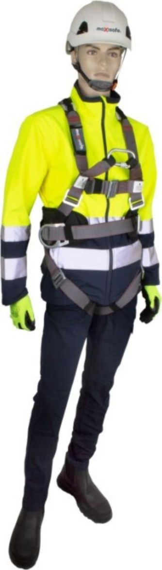Picture of MAXISAFE FULL BODY HARNESS C/W CS LOOPS, PADDED WAIST, FRONT D RING, SIDE D RINGS & SILVER STEEL FITTINGS, CONFINED SPACE HARNESS