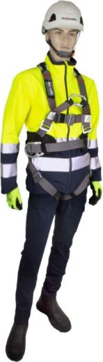 Picture of MAXISAFE FULL BODY HARNESS C/W CS LOOPS, PADDED WAIST, FRONT D RING, SIDE D RINGS & SILVER STEEL FITTINGS, CONFINED SPACE HARNESS