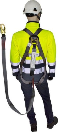 Picture of MAXISAFE FULL BODY HARNESS WITH FRONT & REAR ATTACHMENT POINTS WITH 2M LANYARD & SNAP HOOK ATTACHED