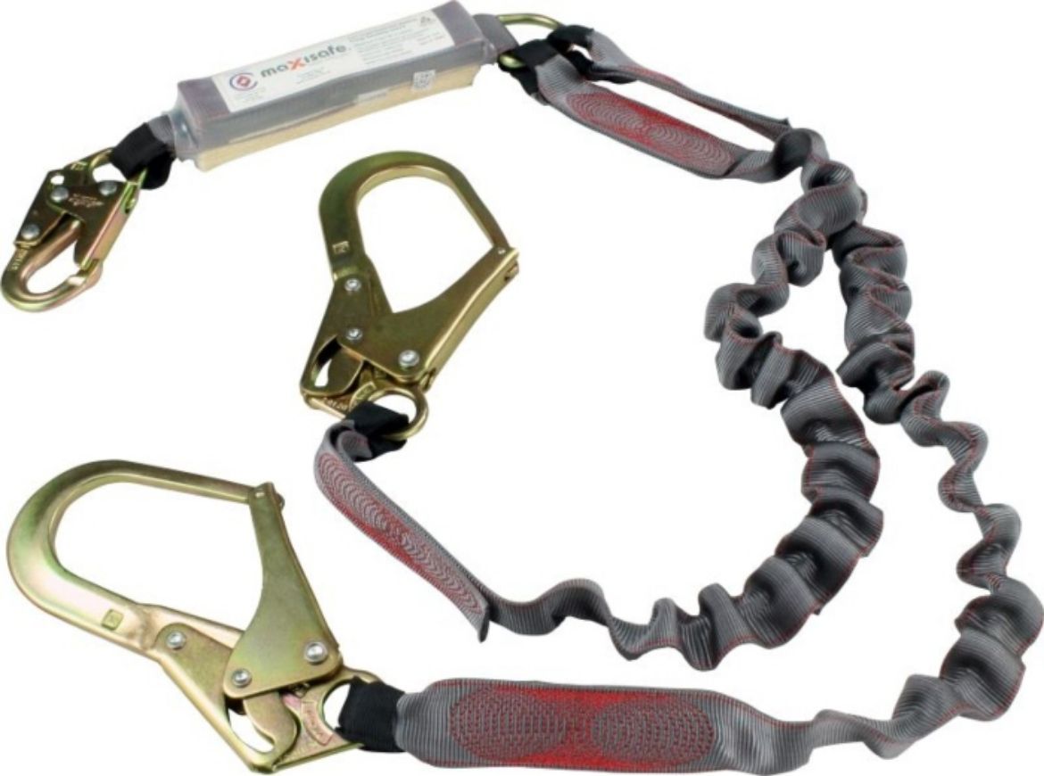 Picture of DOUBLE ELASTICATED LANYARD WITH SNAPHOOK & SCAFFOLD HOOK - 2M