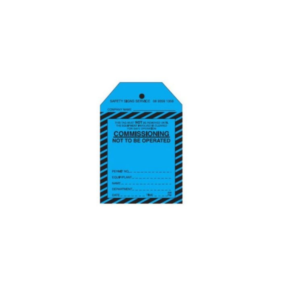 Picture of GENERAL INSTRUCTION TAGS - COMMISSIONING NOT TO BE OPERATED W75MM X H125MM