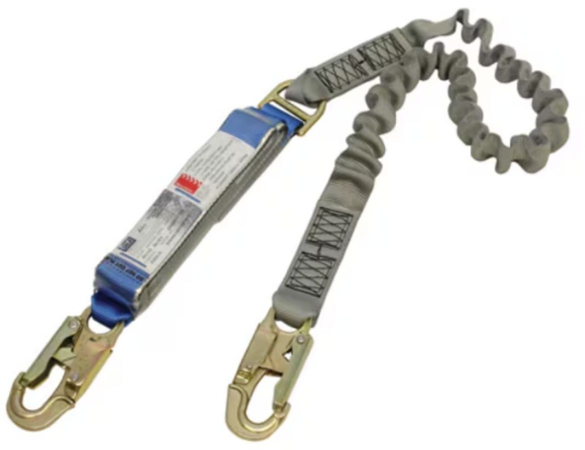Picture of Z90203636E EZ SHOCK ABSORBING ELASTICATED WEBBING LANYARD SINGLETAIL 2.0M WITH DOUBLE ACTION SNAP HOOK ON ALL CONNECTIONS