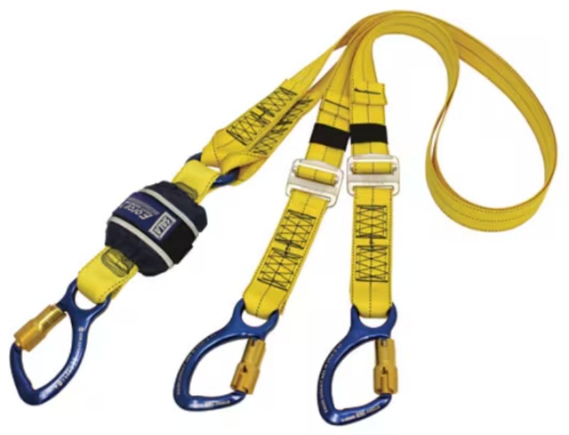 Picture of Z13206161FORCE2™ SHOCK ABSORBING LANYARDS - WEBBING - DOUBLE TAIL ADJUSTABLE, 2.0M WITH ALUMINIUM TRIPLE ACTION KARABINERS ON ALL CONNECTIONS